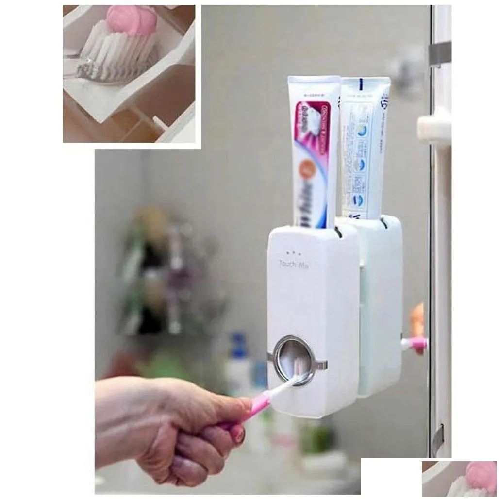 bathroom sets automatic toothpaste dispenser toothbrush holder set