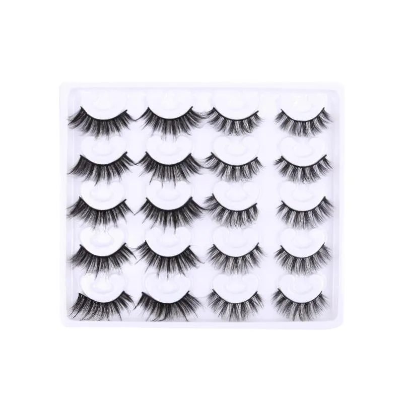 false eyelashes 10 pairs 3d mink thick long natural hair fake lashes fluffy wispy mixed eye lash makeup extension tools