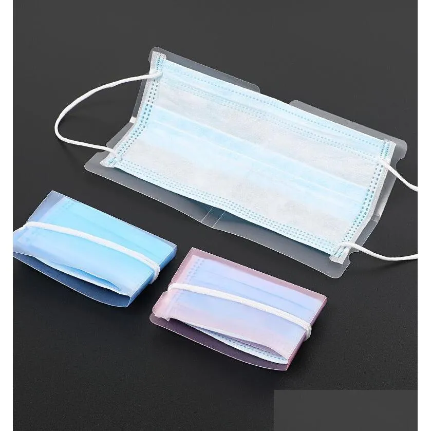 foldable mask holder mouthmuffle organizer reusable face masks storager clip holder dustproof plastic temporary folder portable face