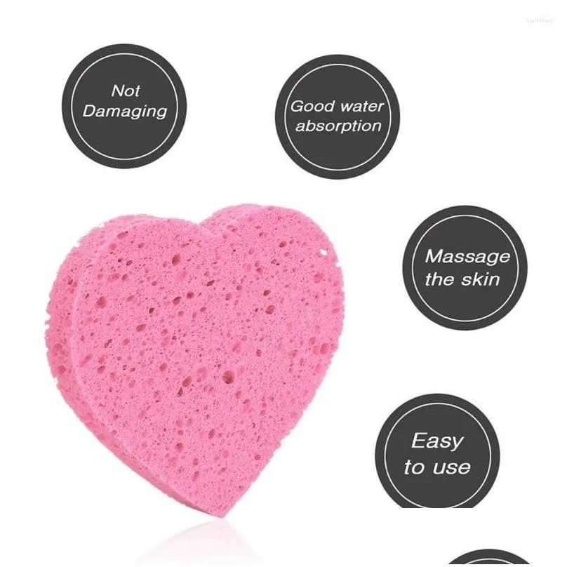 makeup sponges 10pcs face heartshaped remover tools natural sponge cellulose compress cosmetic puff facial washing