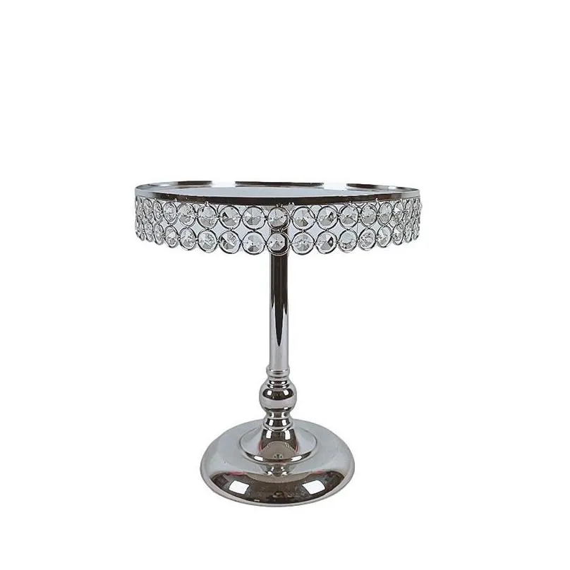 other bakeware 1pcs round cake stand pedestal holder party crystal silver color