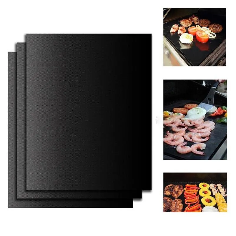 nonstick bbq grill mat thick durable 33x40cm grill barbecue mat reusable no stick bbq grill mat sheet picnic cooking tool