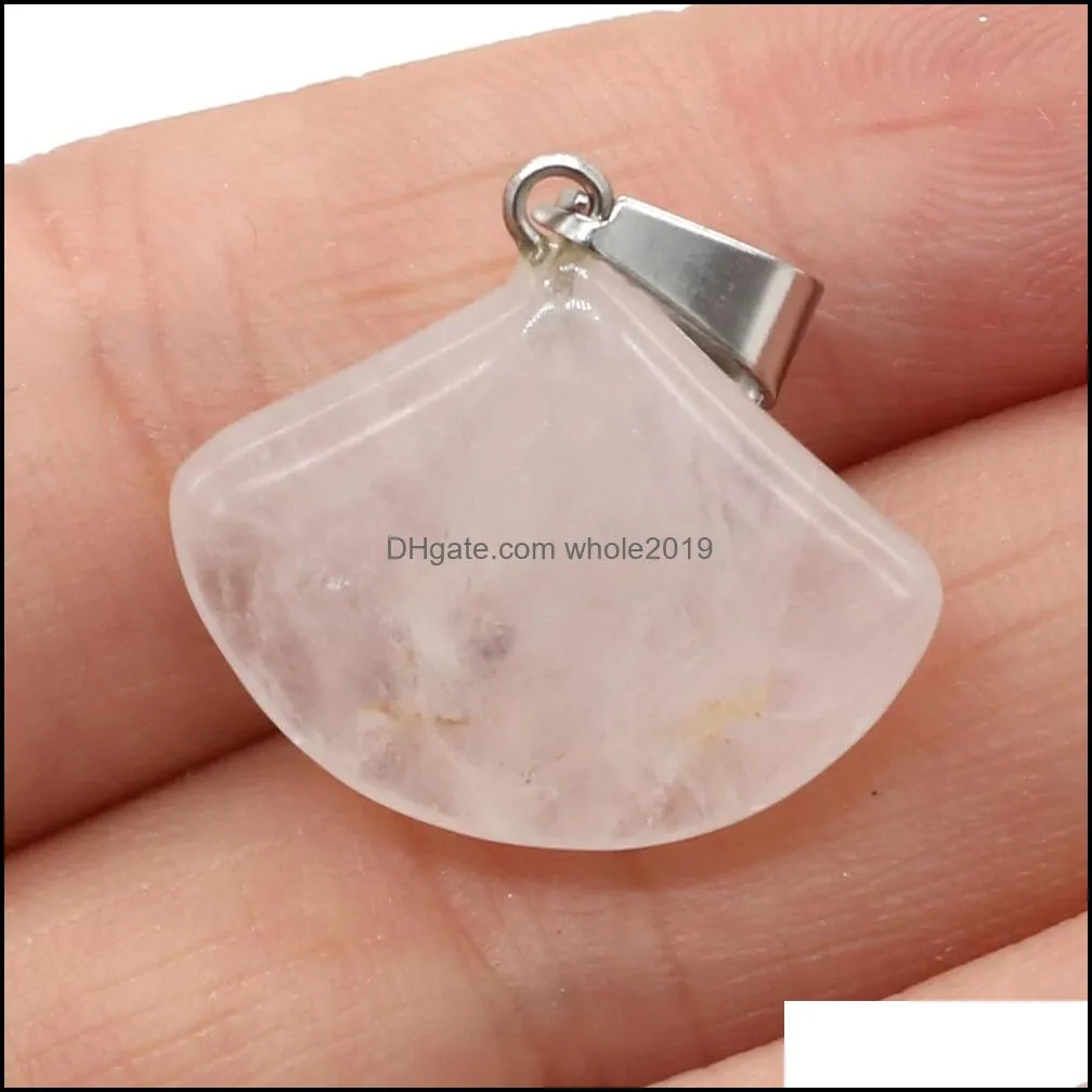 natural rose quartzs red agates pendants sector shape stone pendant for making diy jewelry necklace size 20x23mm