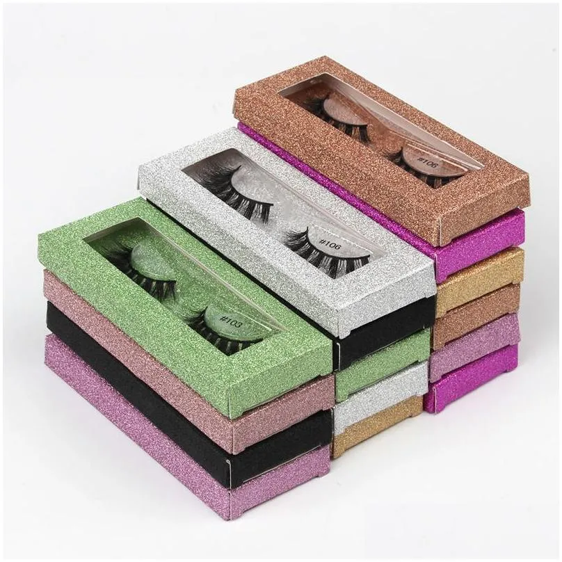 3d individual eyelashes eye lash packaging box handmade natural black cotton stalk makeup eyelash pack