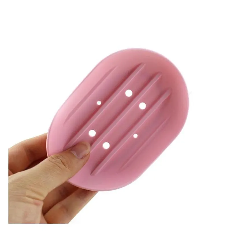 fashion flexible silicone soap dishes antiskidding soap plate holder tray mouldproof soap rack for kitchen bathroom accessories