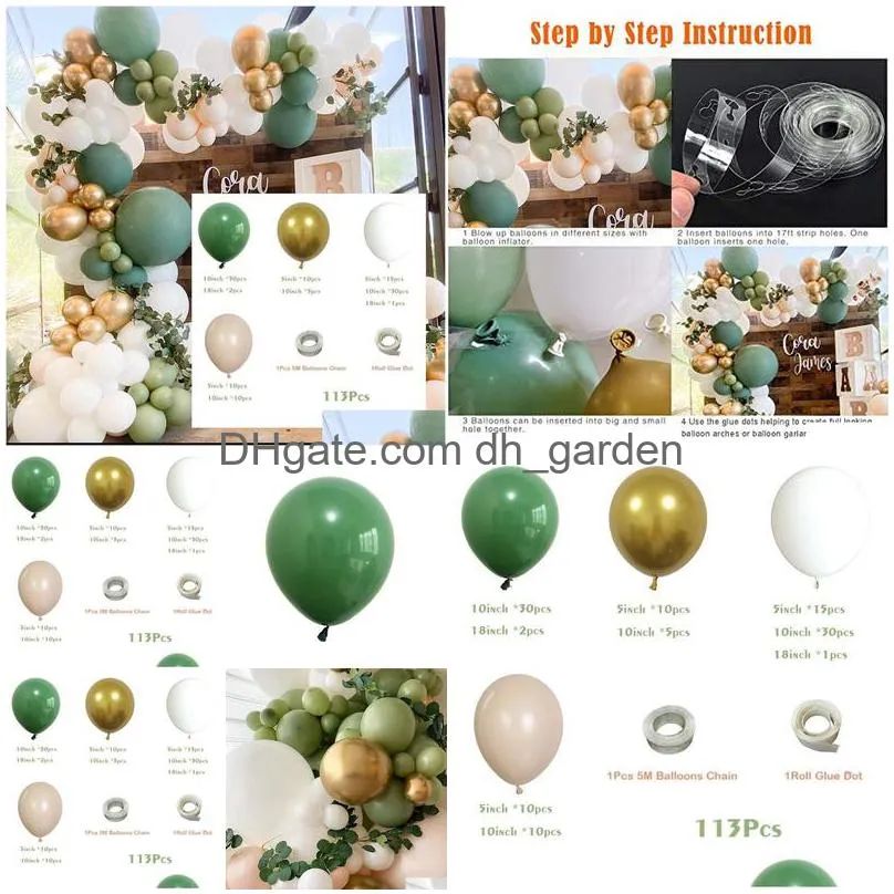 christmas party supplies new avocado green retro series balloon package dousha birthday decoration chain set