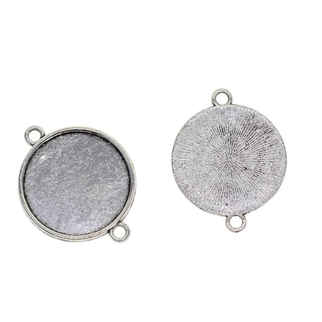 50pcs necklace pendant setting cabochon cameo base tray bezel blanks fit 25 mm cabochons jewelry making findings tibetan silver1