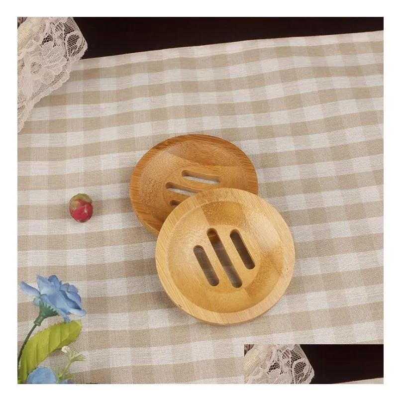 round bamboo soap dish environmentally friendly natural bamboo handmade soap box mini bathroom soap holder 8.2x1.3cm