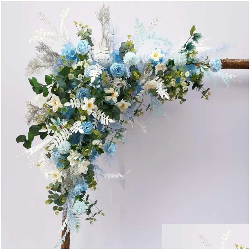 decorative flowers wreaths artificial flower arrangement table centerpieces ball triangle row decor wedding arch backdrop party stage