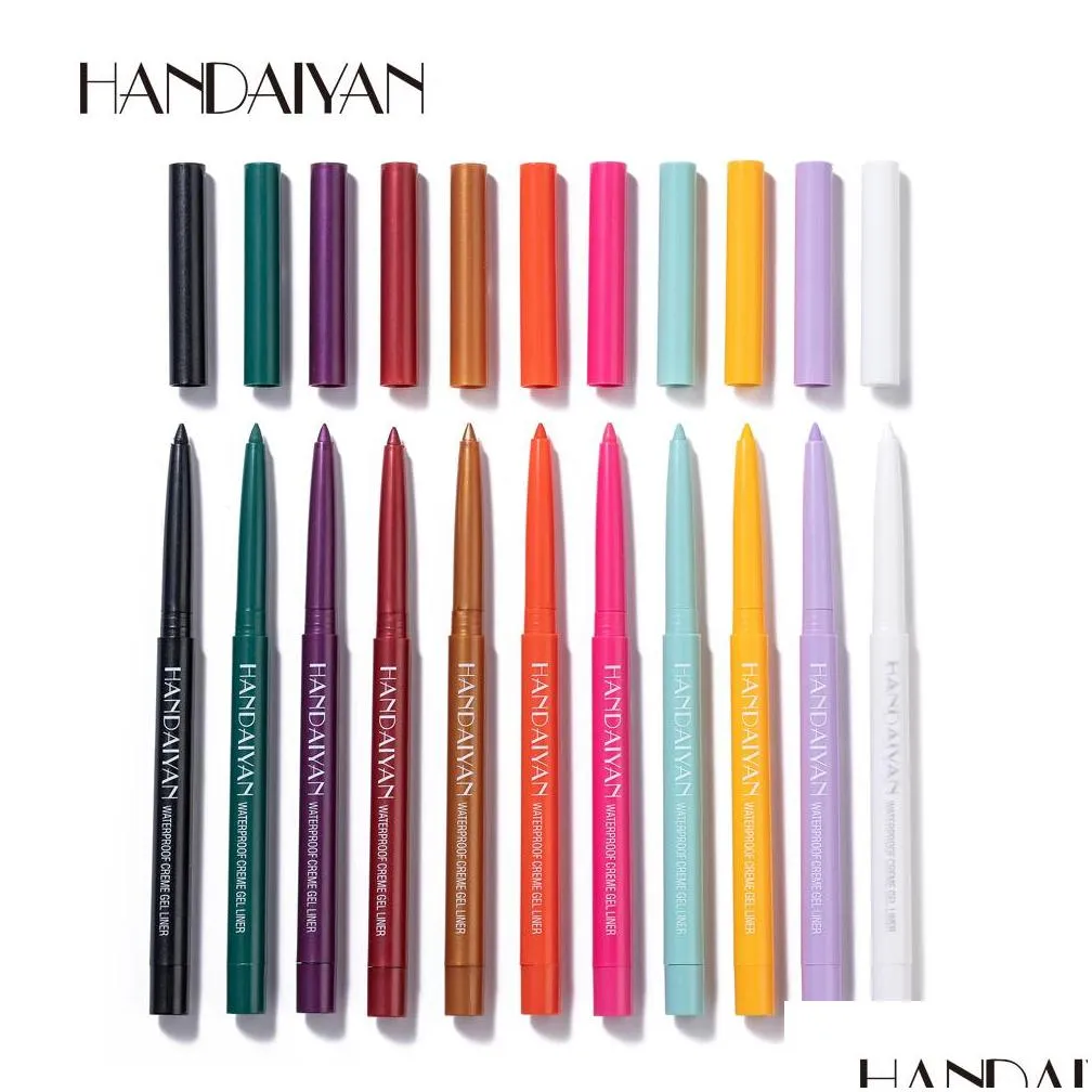 handaiyan pen liner 20 colors rotate eyeliner pencil waterproof high pigment longlasting makeup colour eye liner pencils