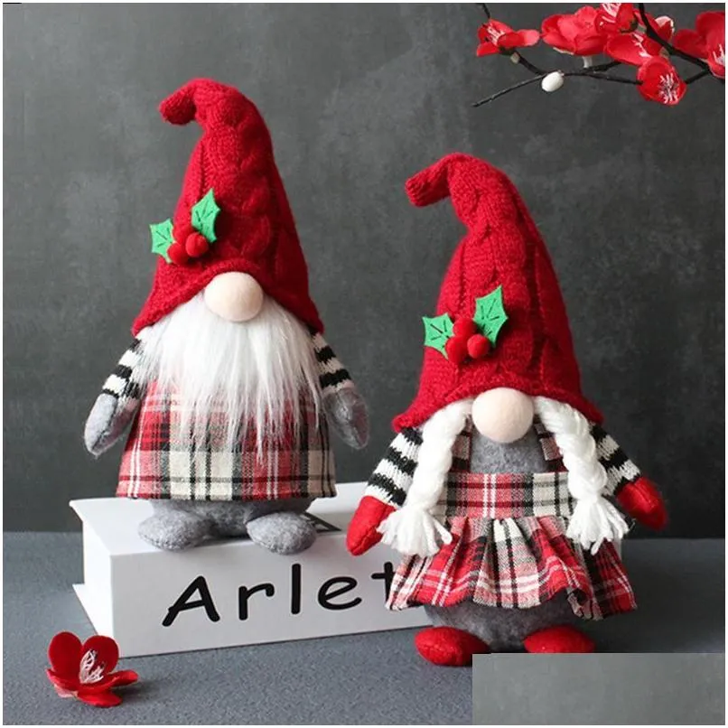 christmas decorations cute gnome plush doll faceless party props with hooded home table gnomes decor for ornament gifts