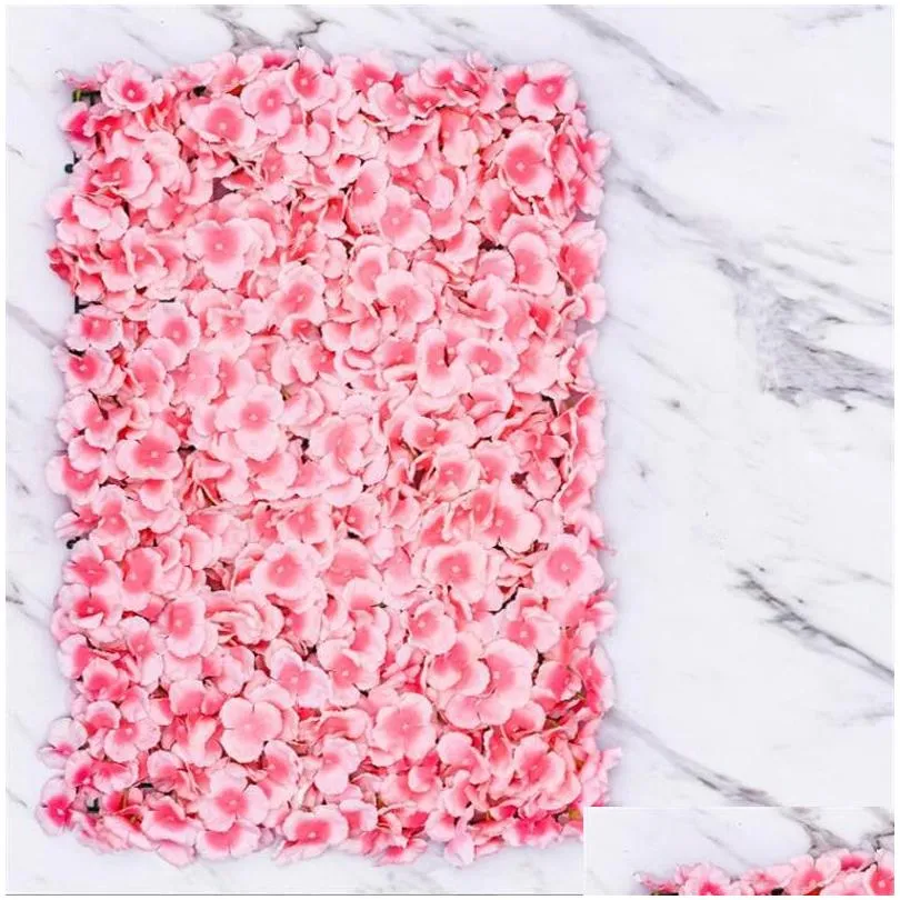 40x60cm artificial flowers row 18 designs silk hydrangea wall panel party wedding background baby shower supplies simulation flower head home backdrop