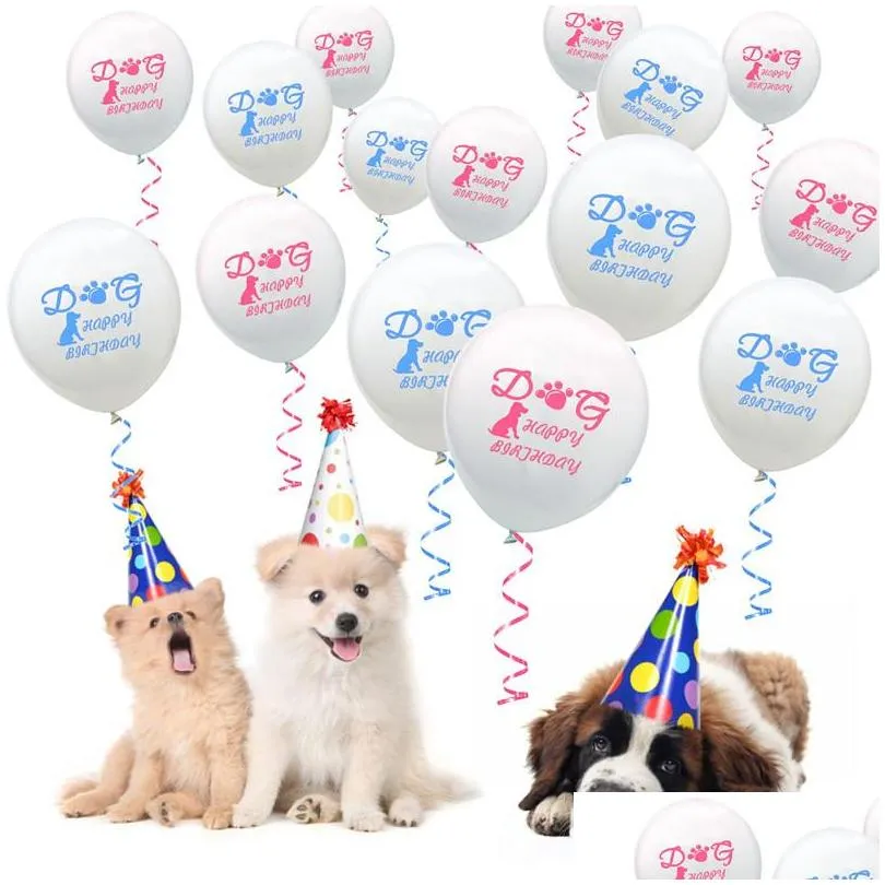 party decoration dog birthday balloons globos letter balloon woof dog accessories pet products safari hat rose gold