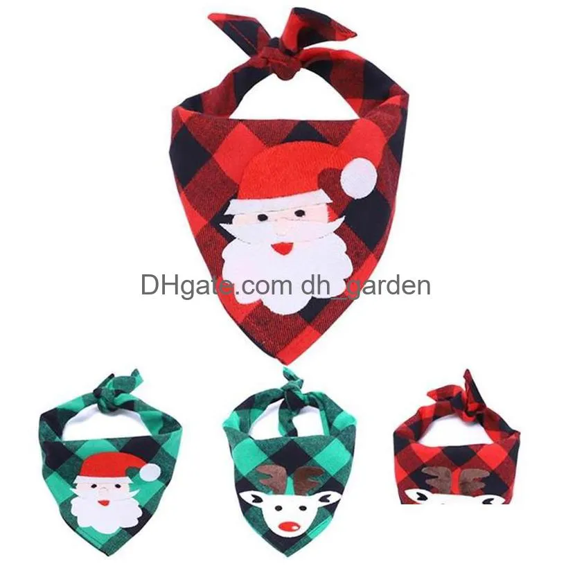 christmas dog bandana elk printed pet washable decoration scarf handkerchiefs bibs pet accessories saliva towel pet collar napkin
