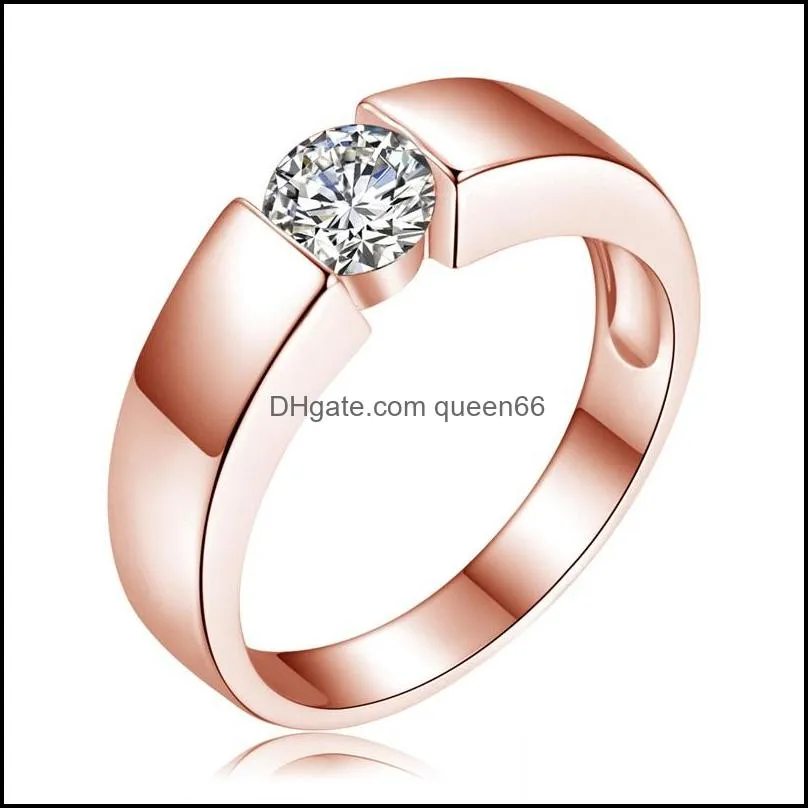 18k classic 1.2ct white gold plated large cz diamond rings top design 4 prong bridal wedding ring for women 878 q2