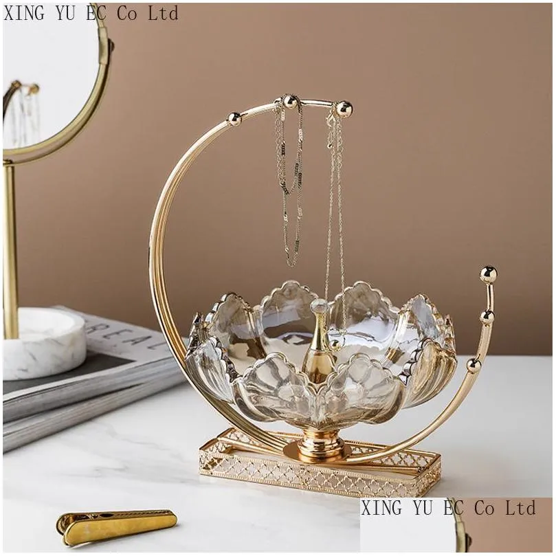 dishes plates creative light luxury american glass fruit tray home living room coffee table snack plate decoration dessert storage