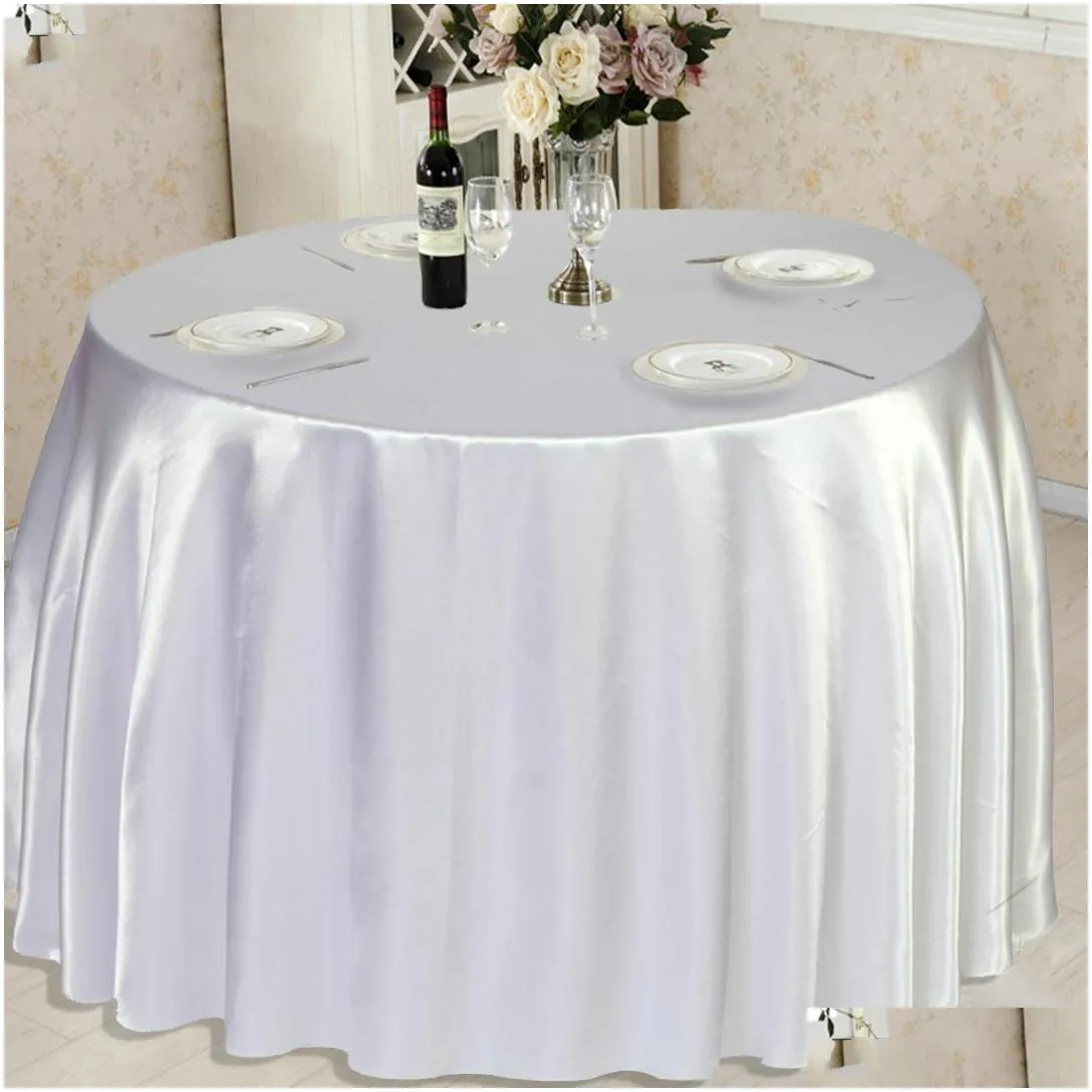 table cloth 1pcs satin tablecloth 5790120 white black solid color for wedding birthday party