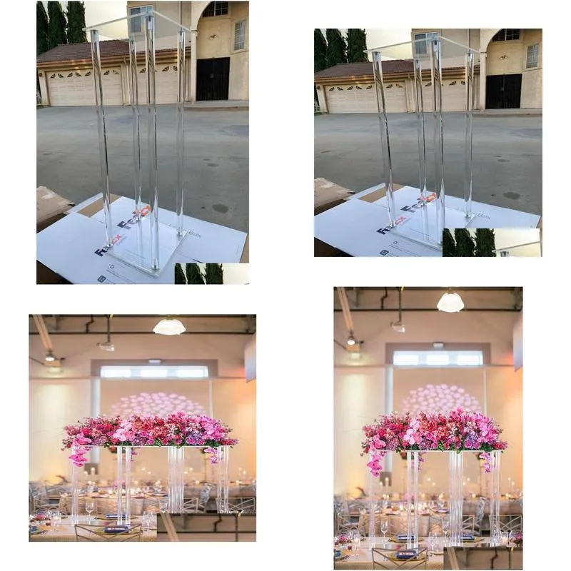 party decoration 12pcswedding centerpiece flower centerpieces vase stand with crystal acrylic yudao1564