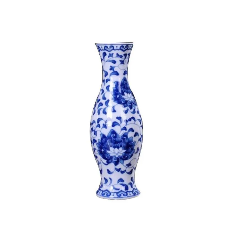 traditional chinese blue white porcelain vase ceramic flower vases vintage home decoration