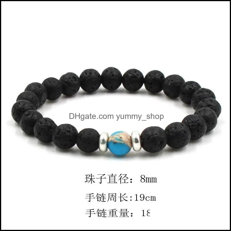 8mm natural stones beads bracelet men women lava blue emperor imperial stone bracelet