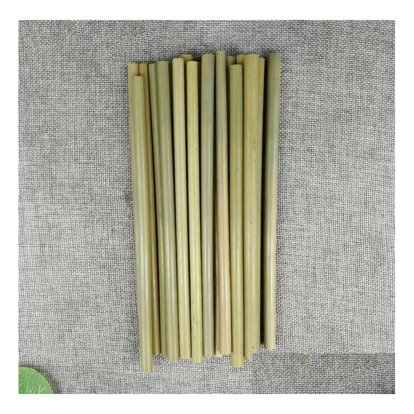 23cm ecofriendly bamboo straw reusable drinking straw cleaner brush straws bags for party wedding bar drinking tools beverages straws