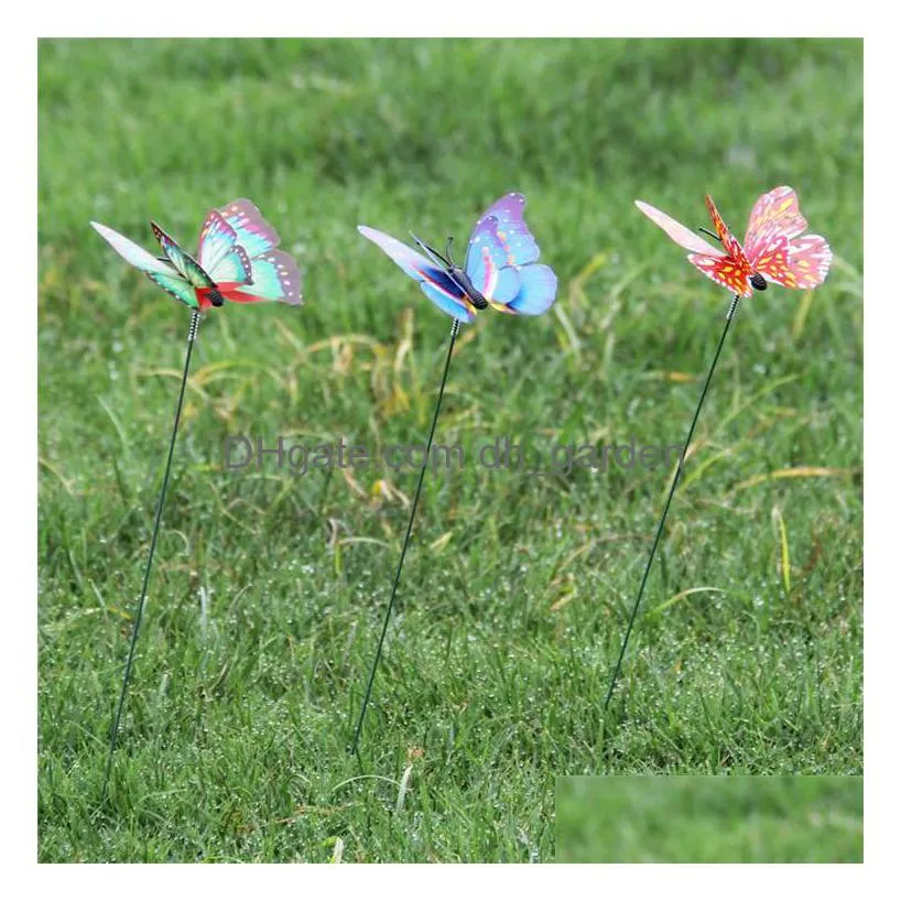 garden decorations 7cm doublelayer simulation butterfly gardening flower arrangement forest decoration butterflys crafts zc195