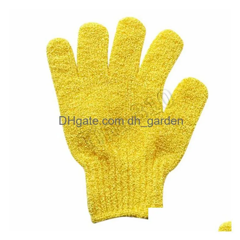 hot 200pcs nylon body cleaning shower gloves exfoliating bath glove five fingers bath bathroom gloves home supplies t500173