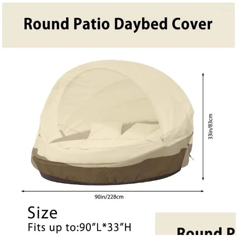 chair covers round daybed cover 90 inch 210d heavy duty oxford fabric day bed sofa waterproof uv weather resistant