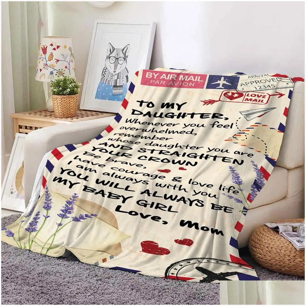 envelope blankets throw mom dad husband to son daughter wife letter travel blanket families love bedding warm cover sheet spring summer fall