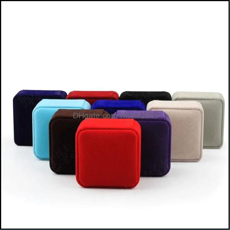 solid color velvet jewelry gift packaging storage boxes for stud display wedding birthday valentines day supplies