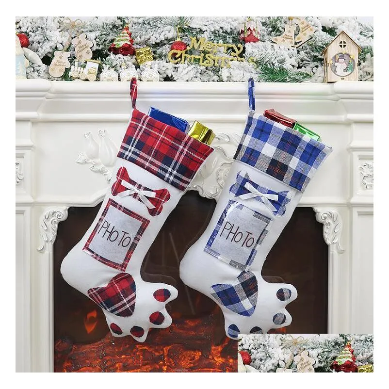 christmas stocking gift bag xmas tree ornament socks stocking candy bags home party decorative items shop shopwindow decorations