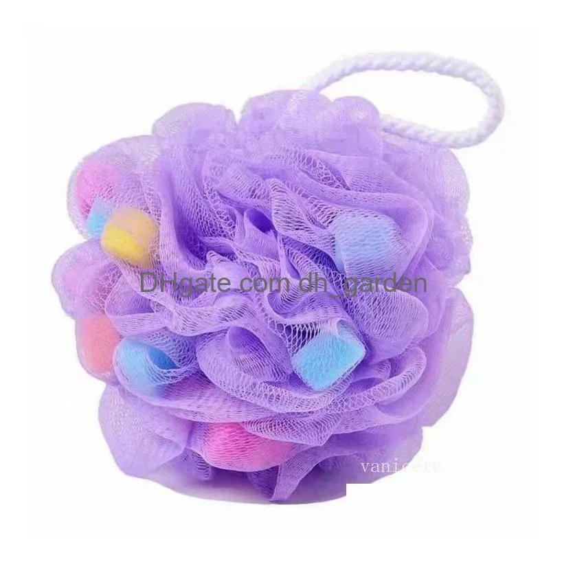 large 30g color children baths brushes sponge bath balls foaming back rubbing bath flower lovely personalized for children 9247