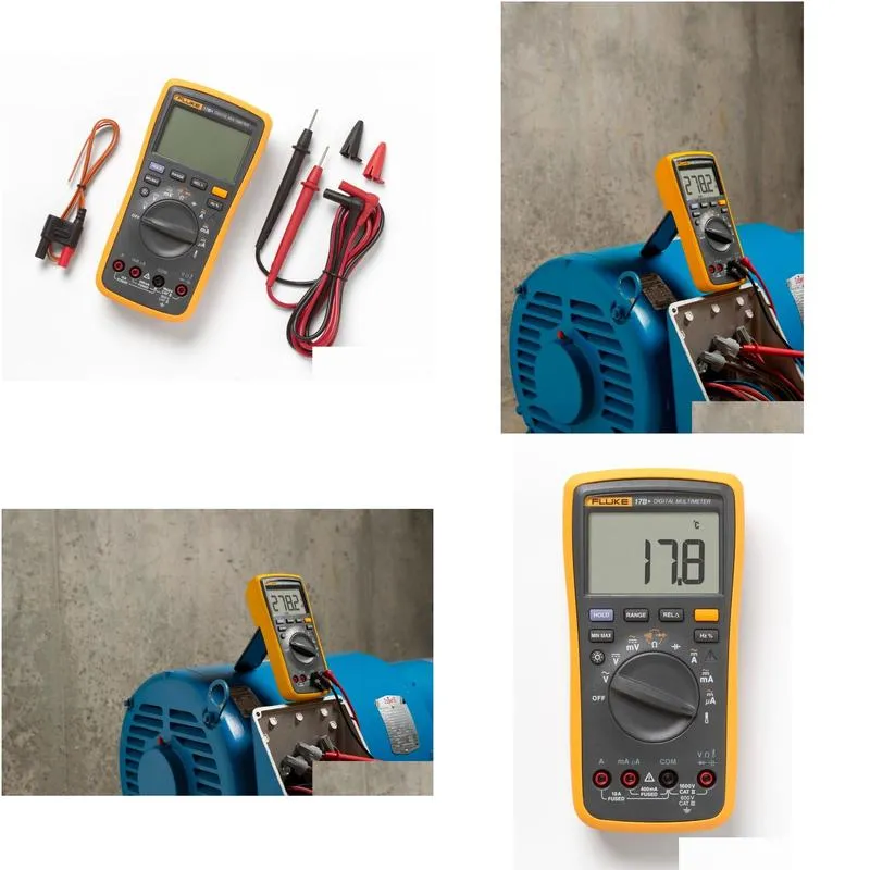 fluke 17badd auto range digital probe multimeter meter temperature frequency1