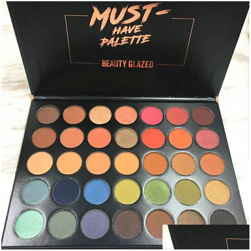 beauty glazed must have 35 color eyeshadow palette luminous matte eye shadow coloris makeup highlighter palettes
