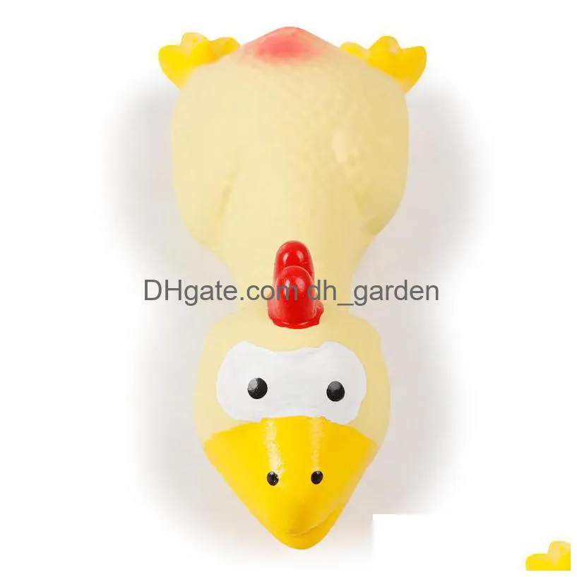 natural latex pet dog screaming chicken duck toy squeaker fun sound rubber training playing toy puppy chewing toy tooth cleaning