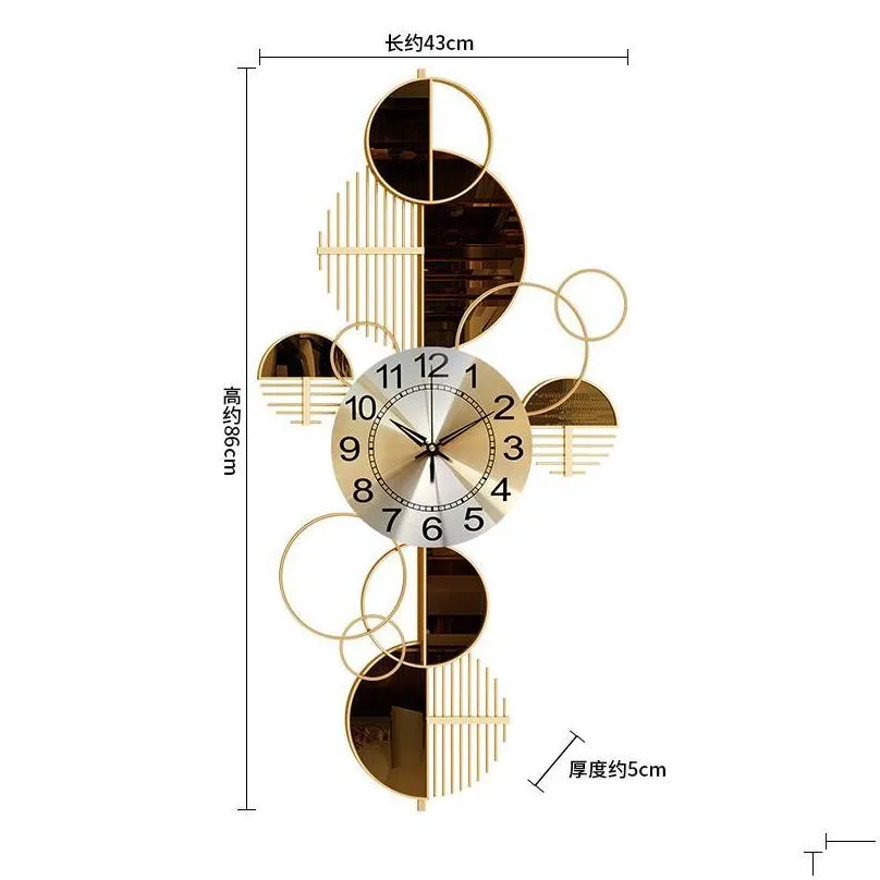 nordic light luxury living room home decoration personalized creative ironwork wall clock