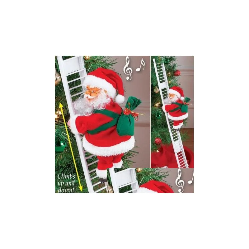 electric climbing ladder santa claus christmas figurine ornament xmas party diy crafts festival navidad