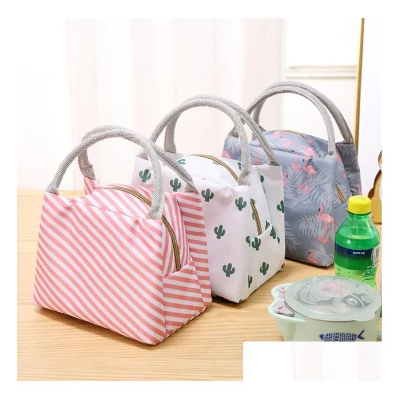 waterproof lunch bags tote portable lunch box bag kitchen zipper storage bags for outdoor travel picnic thermal bag carry bags