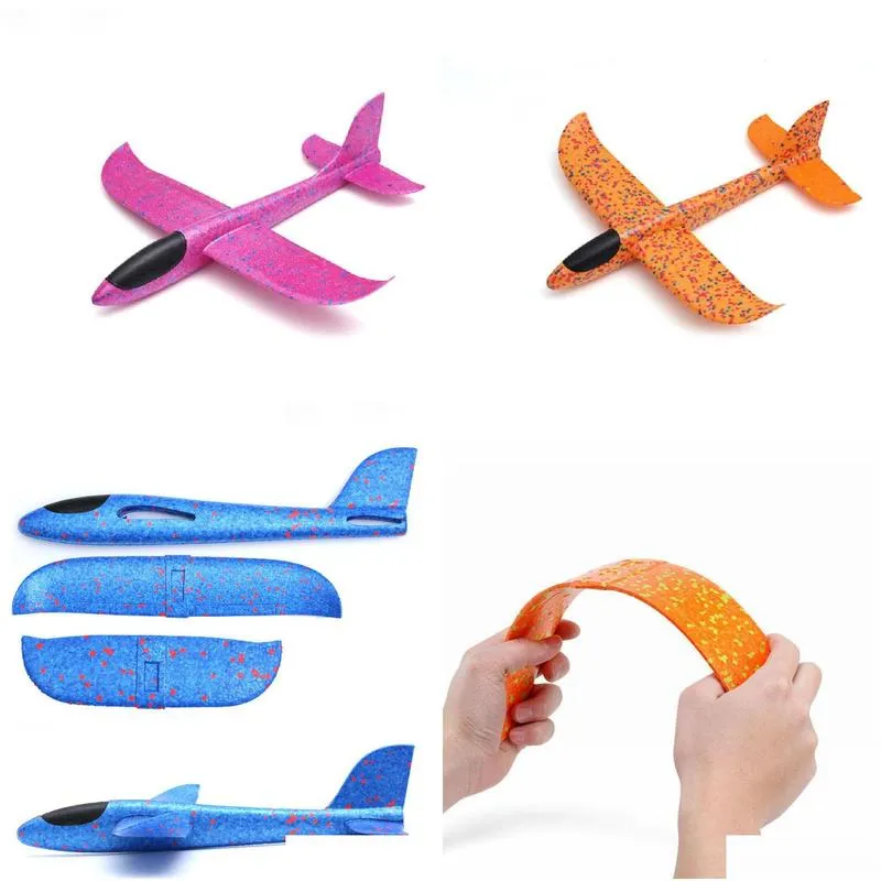 childrens day party supplies gift for 30cm kid airplane toy hand throwing foam plane model outdoor fun game fy0014