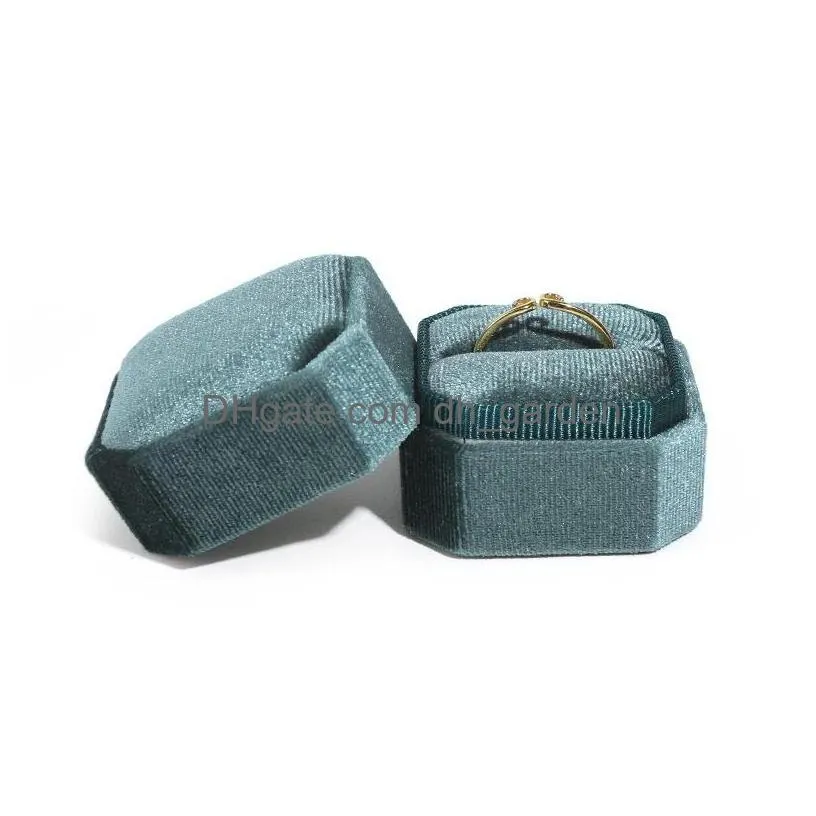 velvet couple double ring box jewelry ring earring holder case packaging for proposal engagement wedding