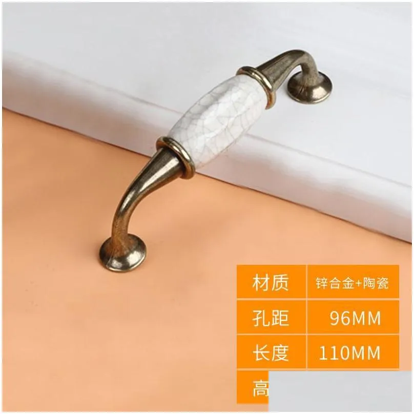 handles pulls antique crack design wardrobe door knobs marble ceramic cabinet drawer european style furniture hardware