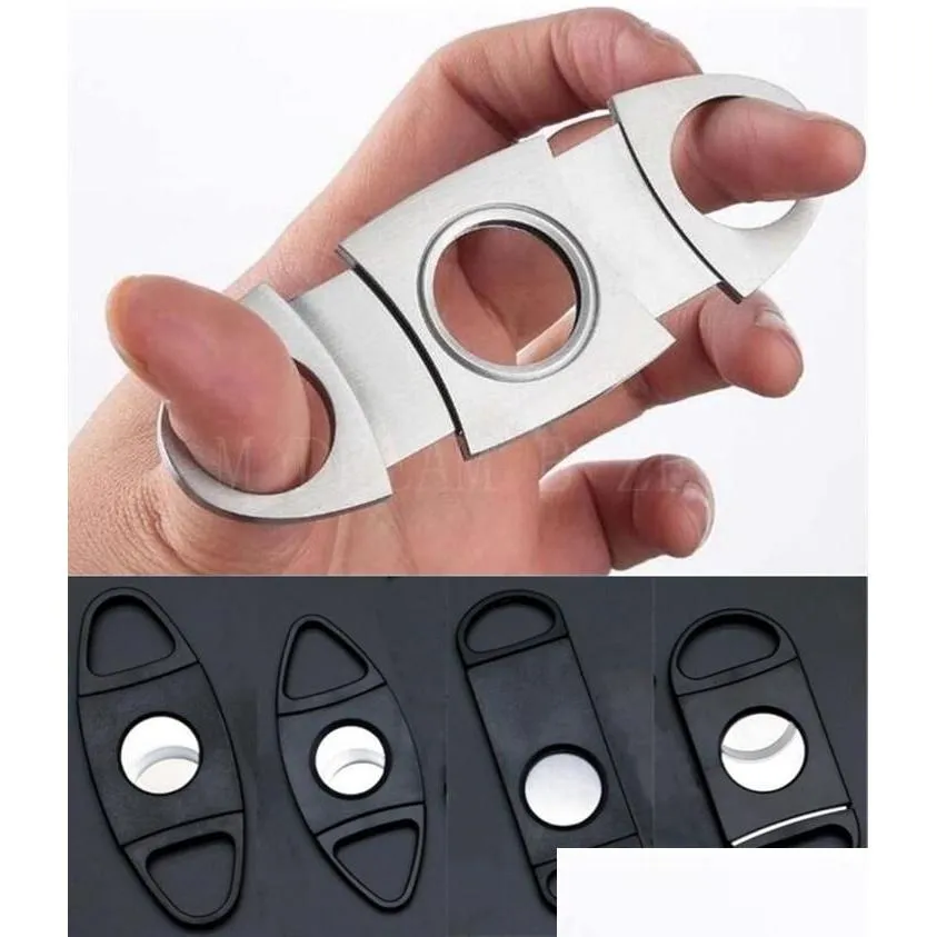 stainless steel cigar cutter 5 styles small double blades cigar scissors pure metal / metal with plastic cut cigar devices