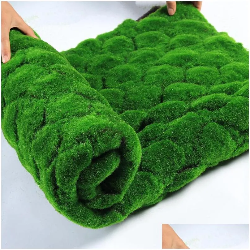 100x100cm artificial moss fake green plants mat faux moss wall turf grass for shop home patio decoration greenery