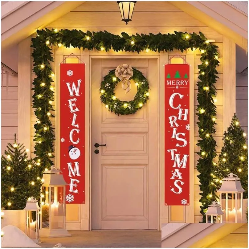 christmas decorations hanging door banner ornaments marry for home outdoor xmas natal decor year 2022