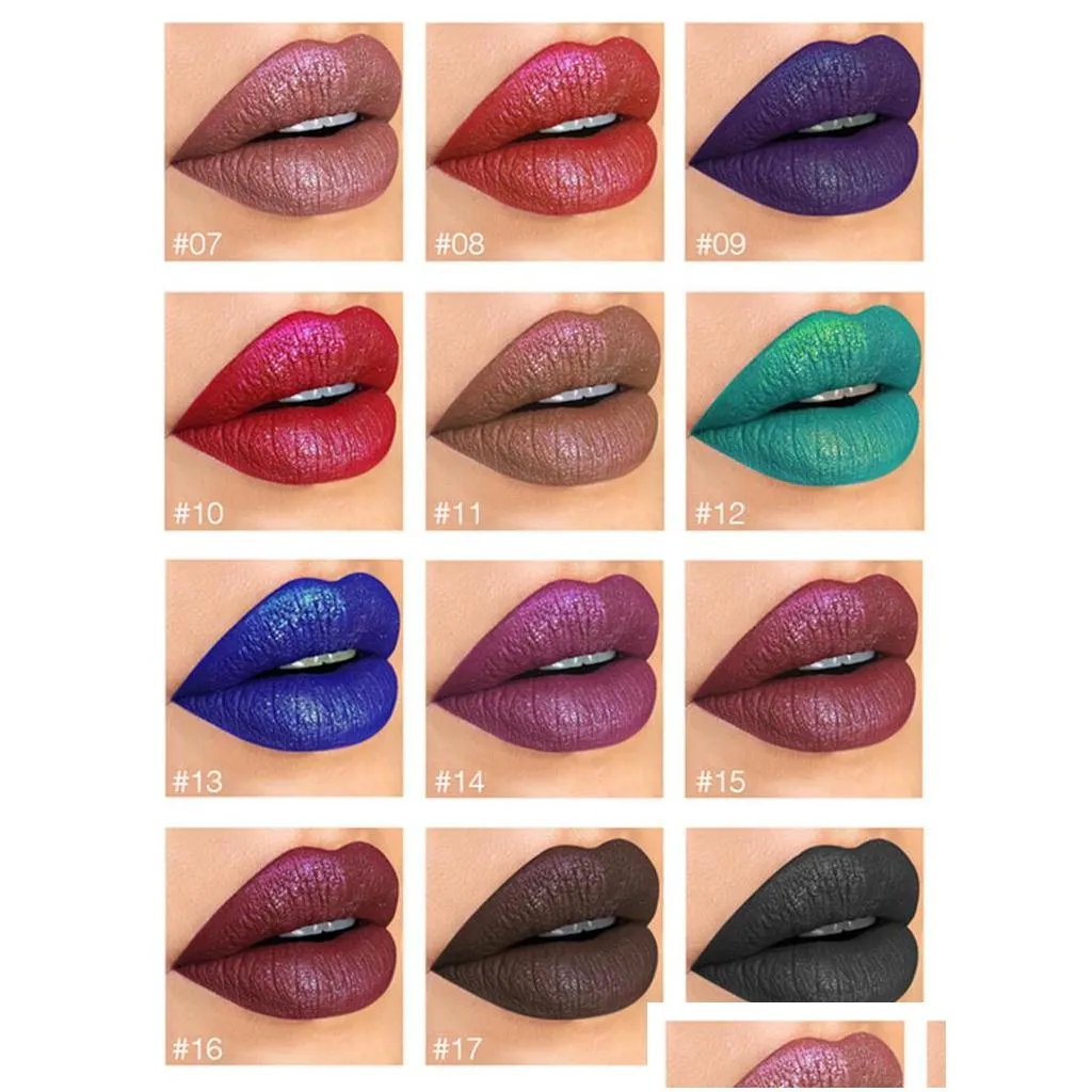 new makeup waterproof pudaier glitter lip gloss matte liquid lipstick women cosmetics full of pure color is strong dropshipping