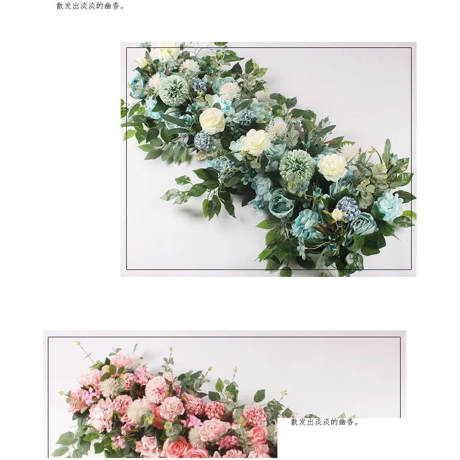 party decoration 50cm diy artificial flower row acanthosphere eucalyptus wedding home background decor flowers rose peony hydrangea plant