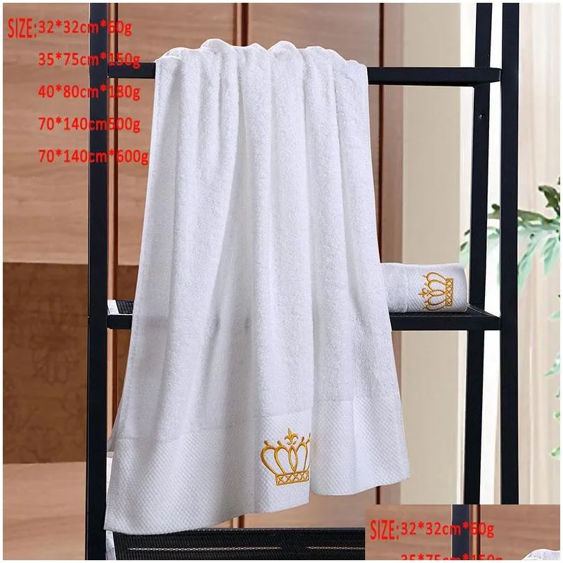 embroidered imperial crown cotton white el towel set face towels bath towels for adults washcloths absorbent hand