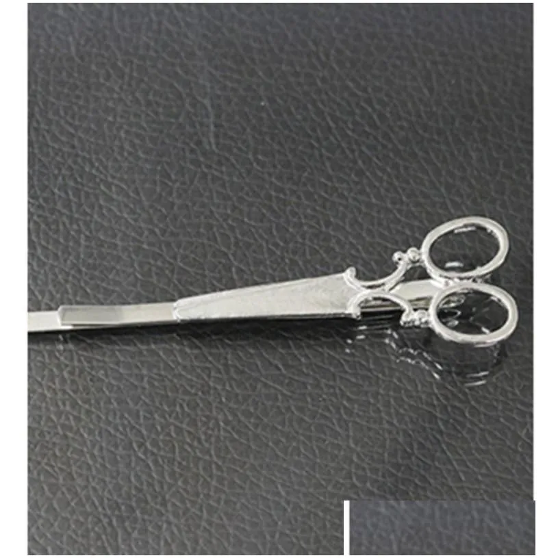 cool simple head jewelry hair pin gold scissors shears clip for hair tiara barrettes accessories wholesale