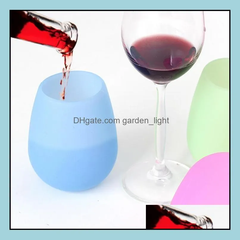 silicone wine glass outdoor camping silicone cup travel portable easy cleaning beer glass safety drinking tools