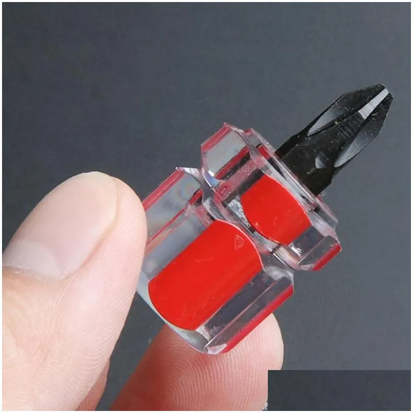 portable mini screwdriver mini small pocket radish head screw driver transparent handle repair hand tools car repair screwdriver tqq